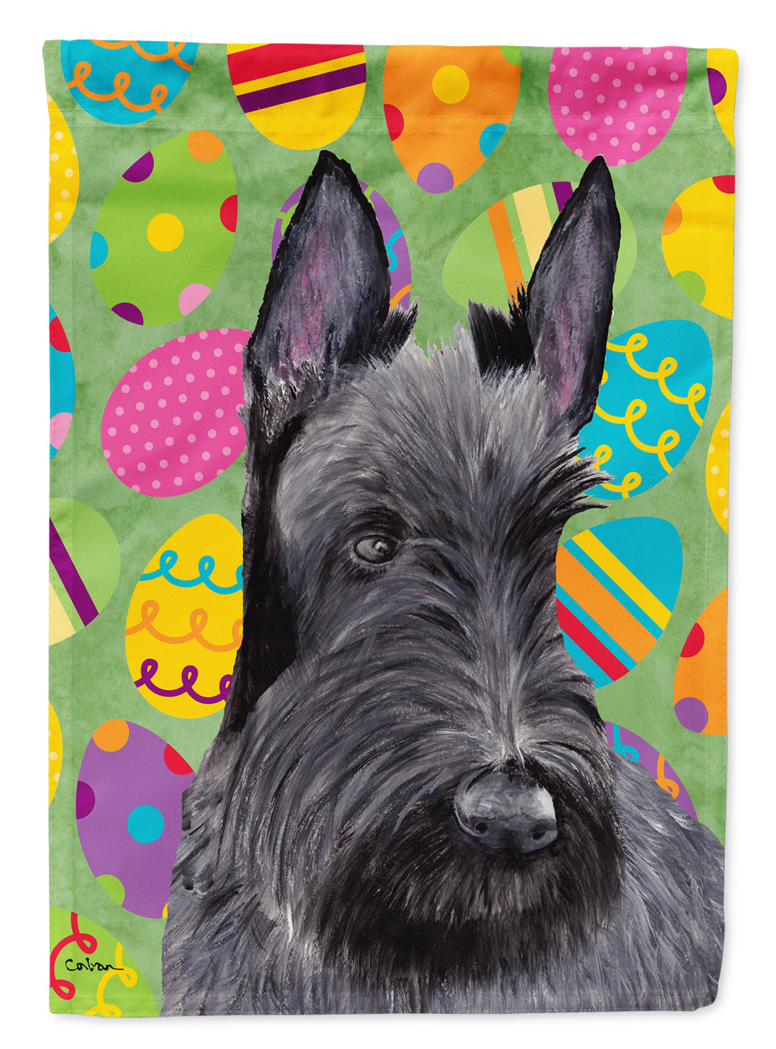 Scottish Terrier Easter Eggtravaganza Flag Canvas House Size  the-store.com.