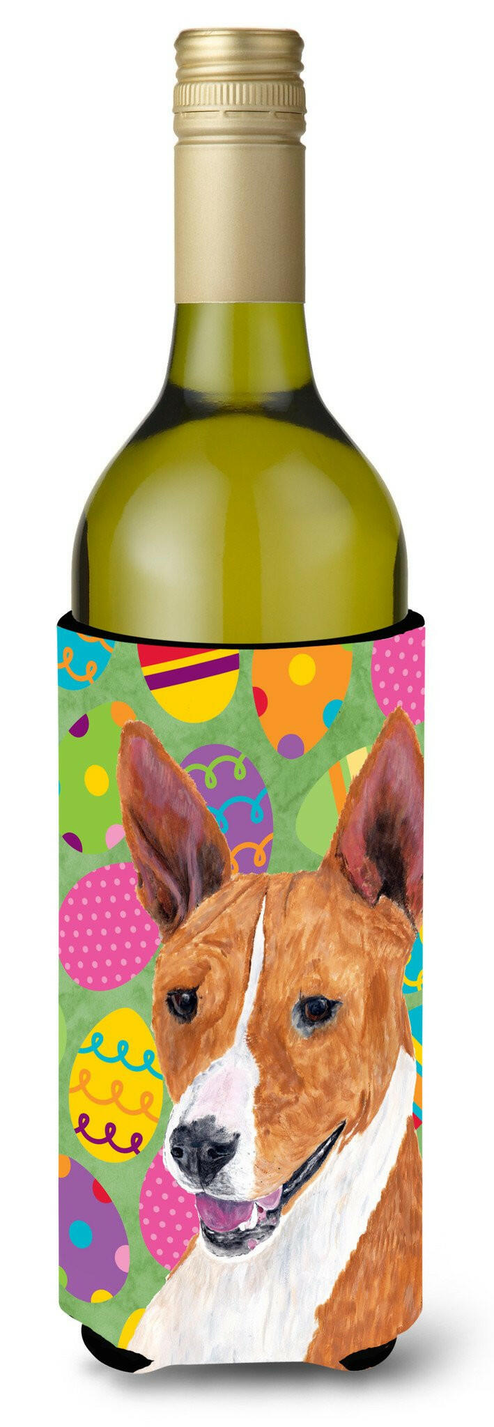 Basenji Easter Eggtravaganza Wine Bottle Beverage Insulator Beverage Insulator Hugger by Caroline&#39;s Treasures