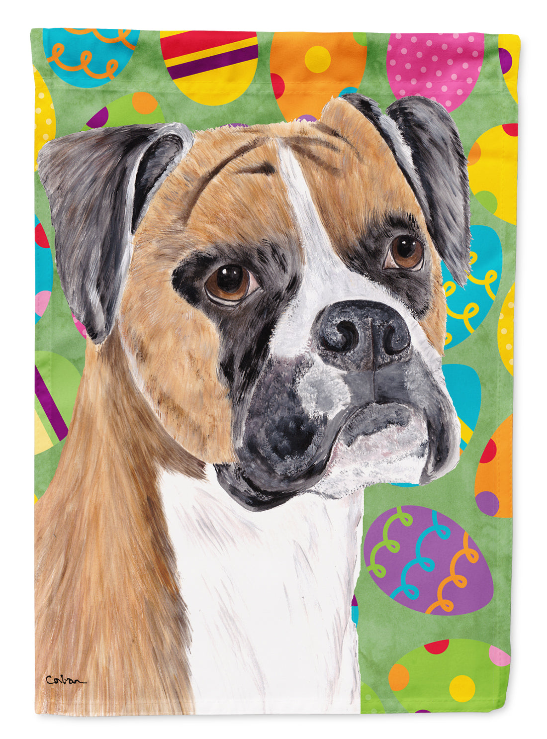 Boxer Easter Eggtravaganza Flag Canvas House Size