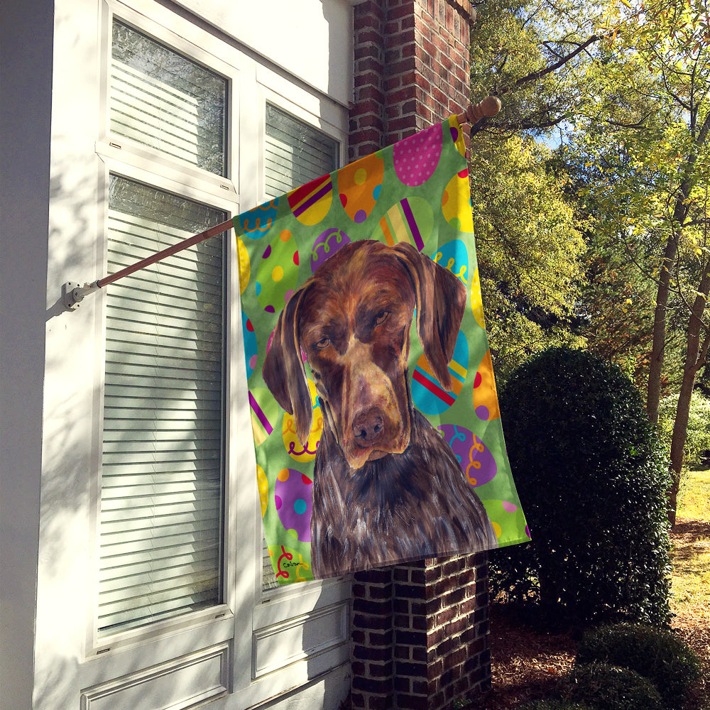 German Shorthaired Pointer Easter Eggtravaganza Flag Canvas House Size  the-store.com.