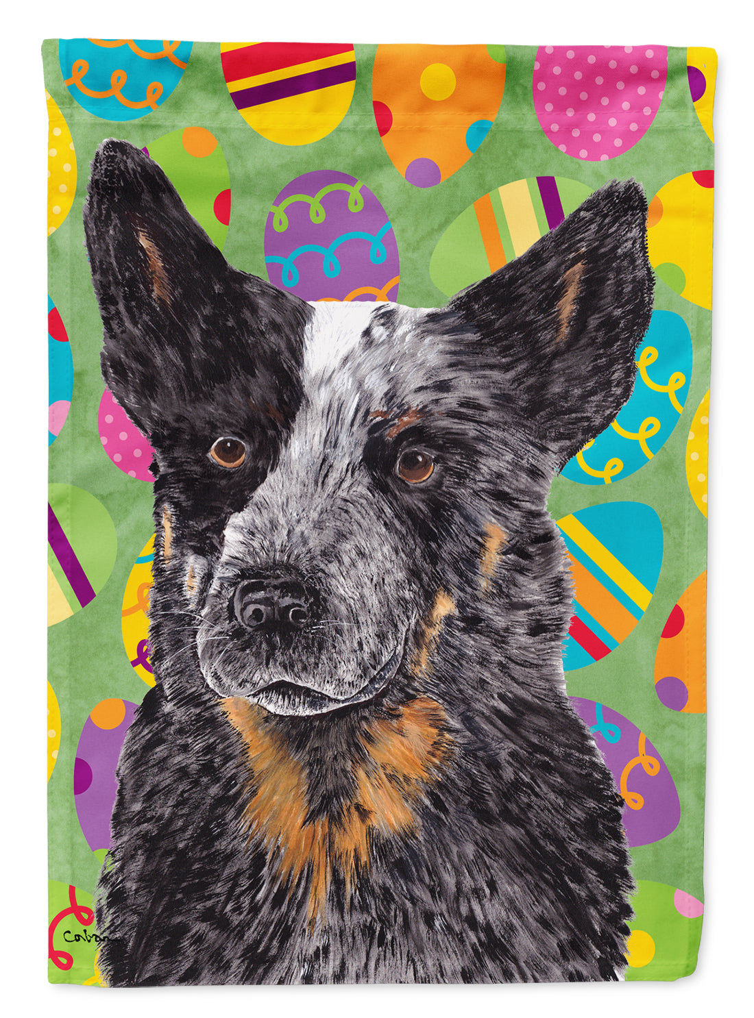Australian Cattle Dog Easter Eggtravaganza Flag Canvas House Size