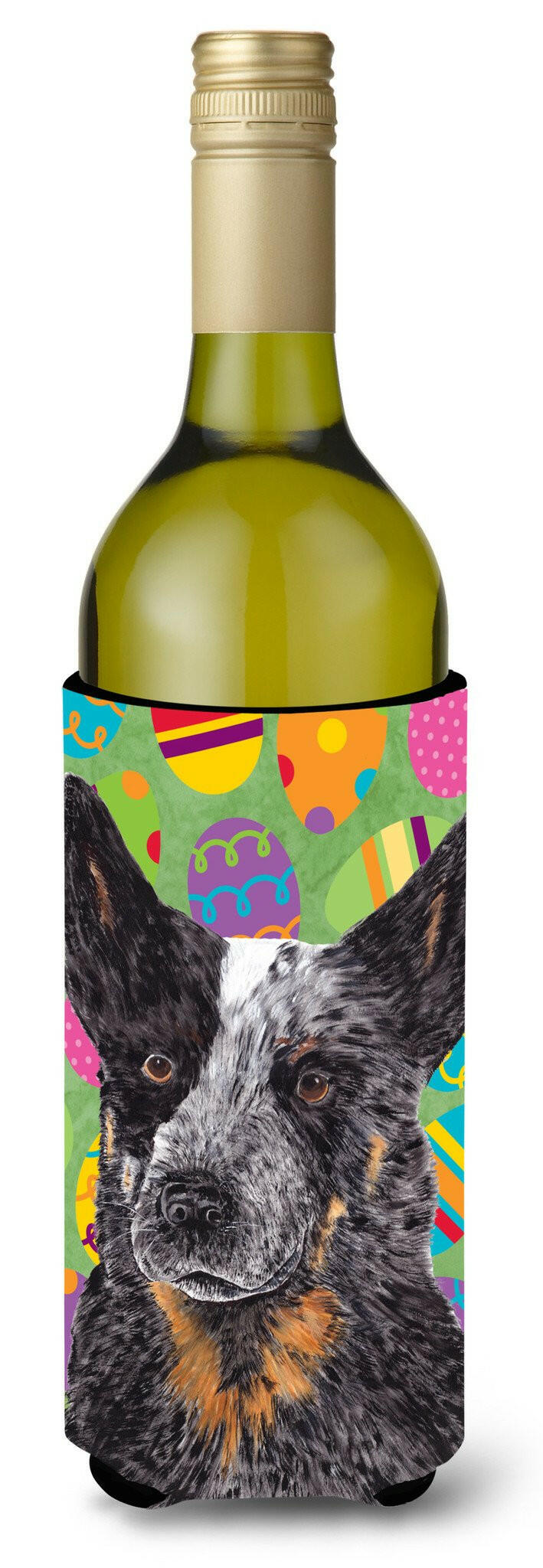 Australian Cattle Dog Easter  Wine Bottle Beverage Insulator Beverage Insulator Hugger by Caroline&#39;s Treasures