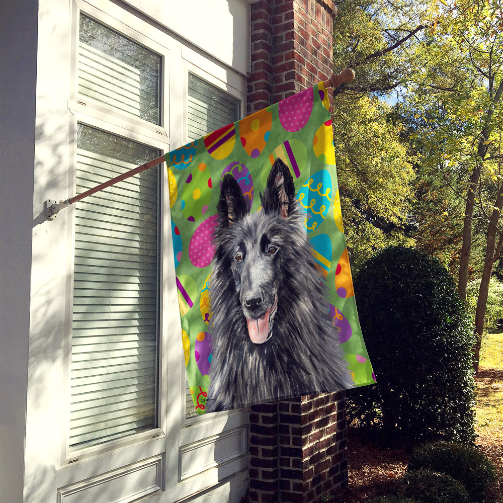 Belgian Sheepdog Easter Eggtravaganza Flag Canvas House Size  the-store.com.