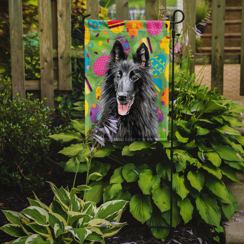 Caroline's Treasures Belgian Sheepdog Easter Eggtravaganza Garden Flag - Outdoor Decorative Yard Flag