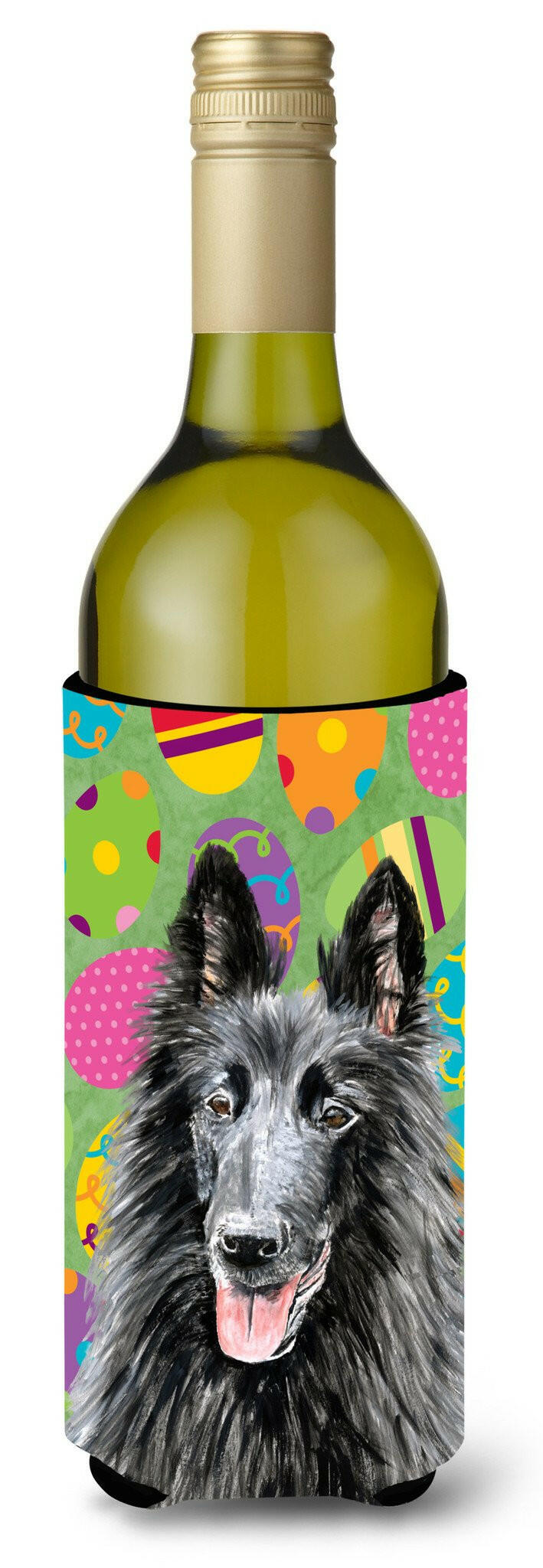 Belgian Sheepdog Easter Eggtravaganza Wine Bottle Beverage Insulator Beverage Insulator Hugger by Caroline&#39;s Treasures