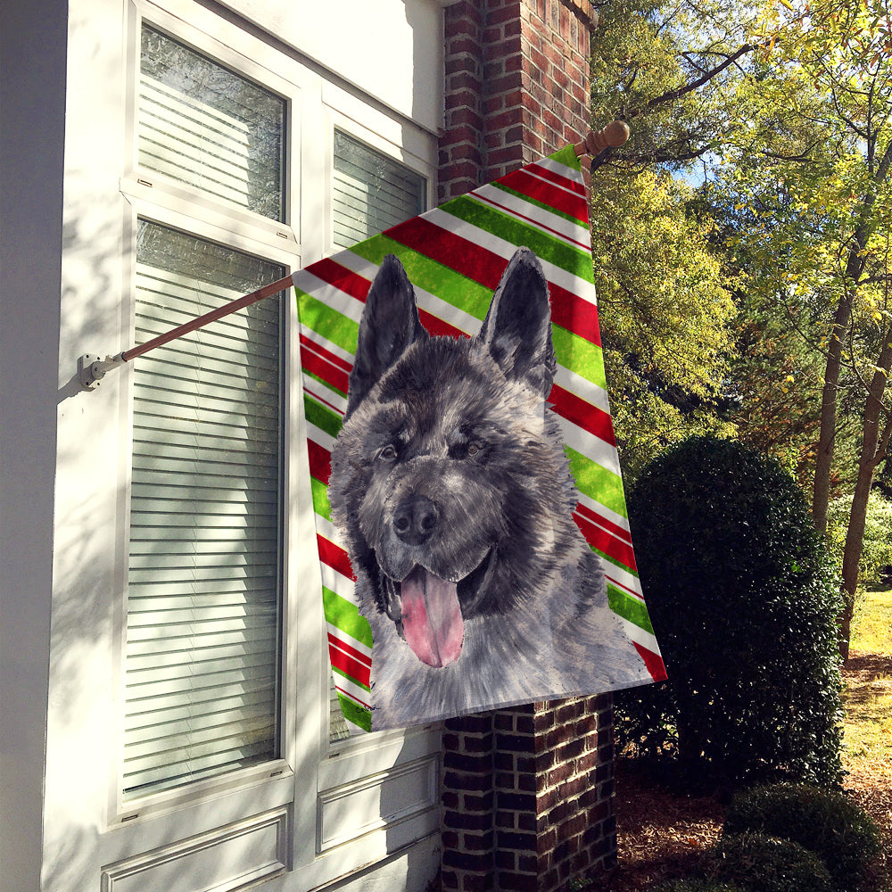 Akita Candy Cane Holiday Christmas Flag Canvas House Size SC9480CHF  the-store.com.