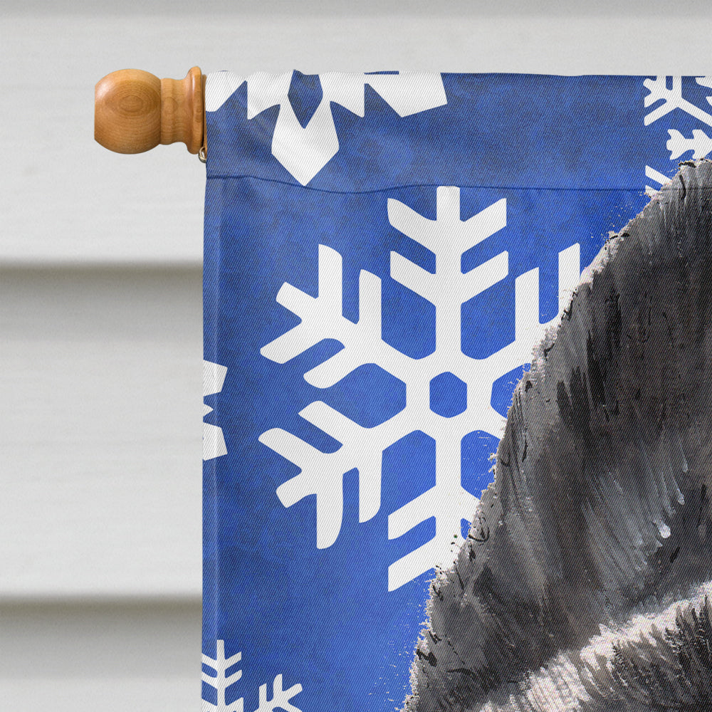 Akita Winter Snowflakes Holiday Flag Canvas House Size SC9481CHF