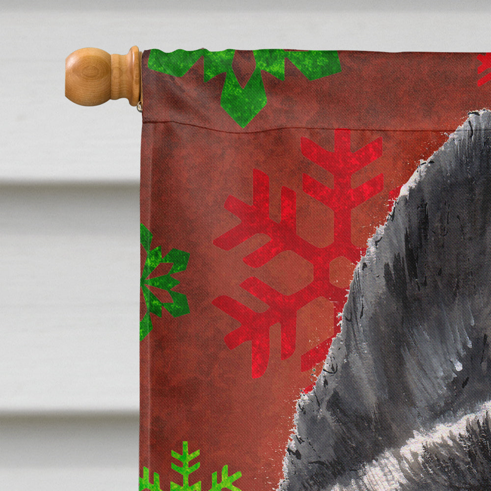 Akita Red Snowflakes Holiday Christmas Flag Canvas House Size SC9482CHF  the-store.com.