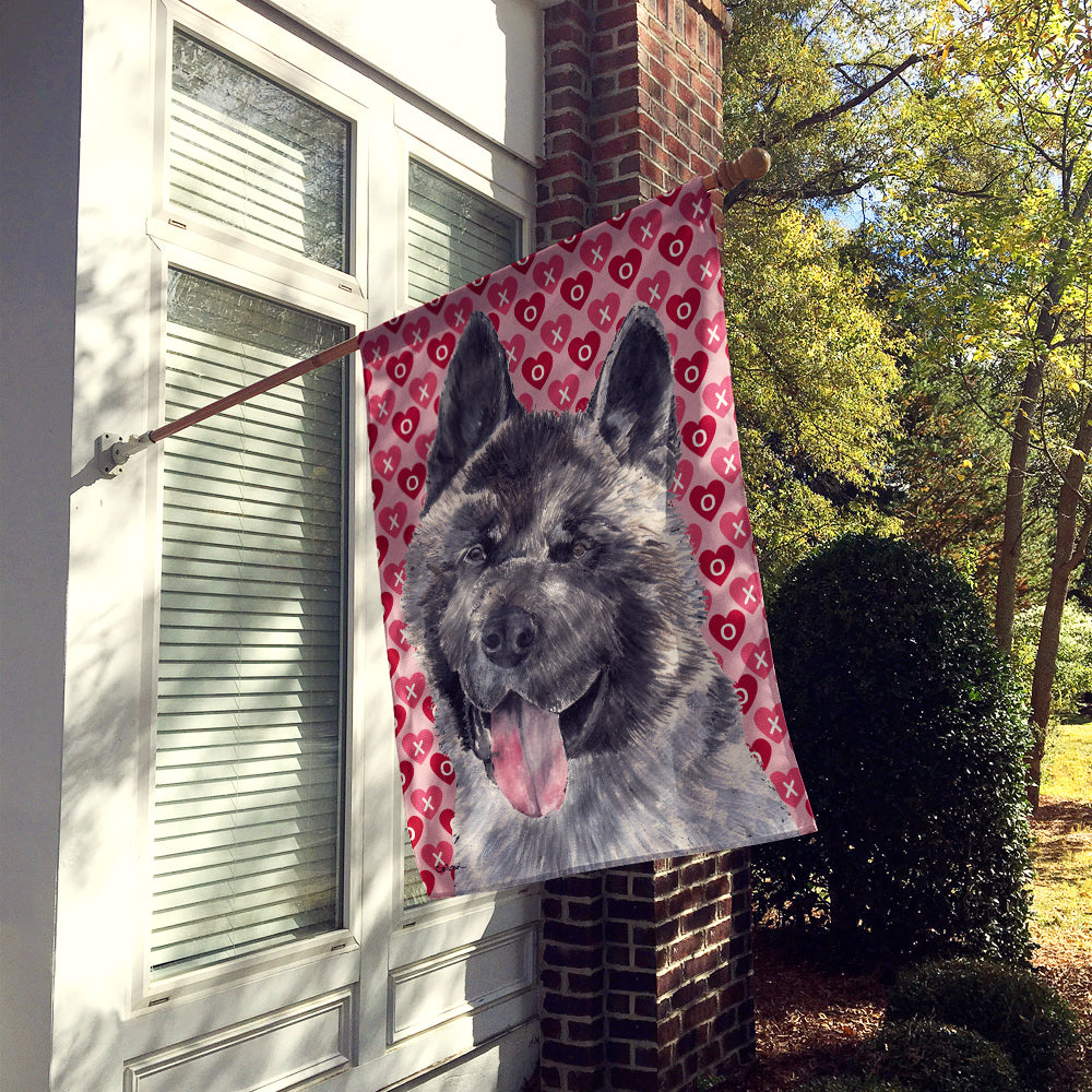 Akita Hearts Love and Valentine's Day Flag Canvas House Size SC9484CHF  the-store.com.