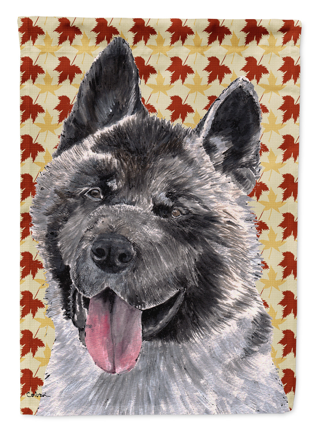 Akita Fall Leaves Flag Canvas House Size SC9485CHF  the-store.com.