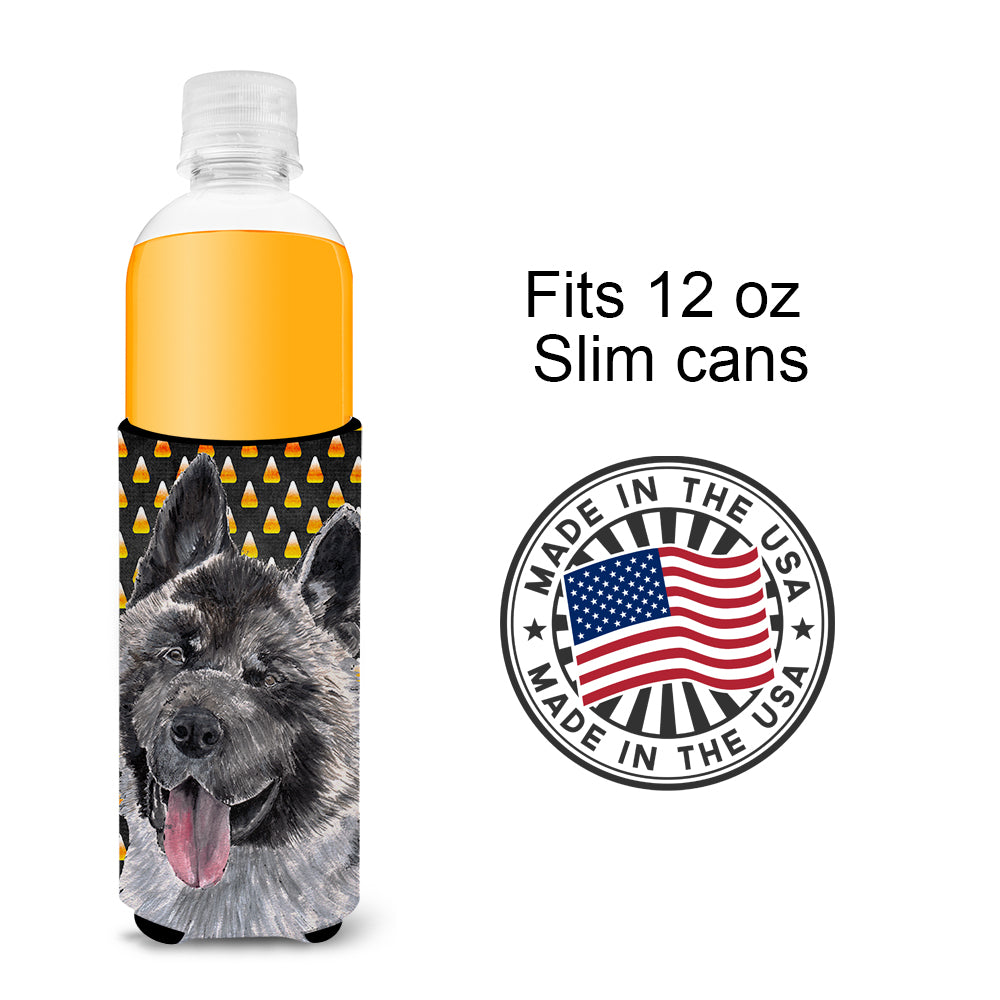 Akita Candy Corn Halloween Ultra Beverage Insulators for slim cans SC9486MUK.