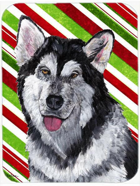 Alaskan Malamute Candy Cane Holiday Christmas Glass Cutting Board Large Size SC9490LCB by Caroline&#39;s Treasures