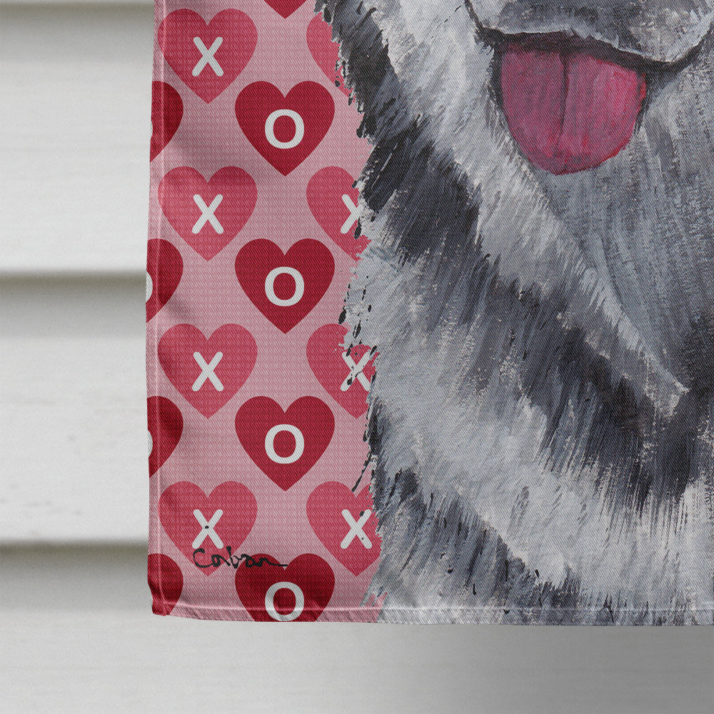 Alaskan Malamute Hearts Love and Valentine's Day Flag Canvas House Size SC9494CHF  the-store.com.