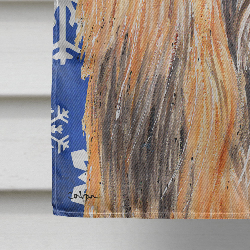 Afghan Hound Winter Snowflakes Holiday Flag Canvas House Size SC9499CHF  the-store.com.