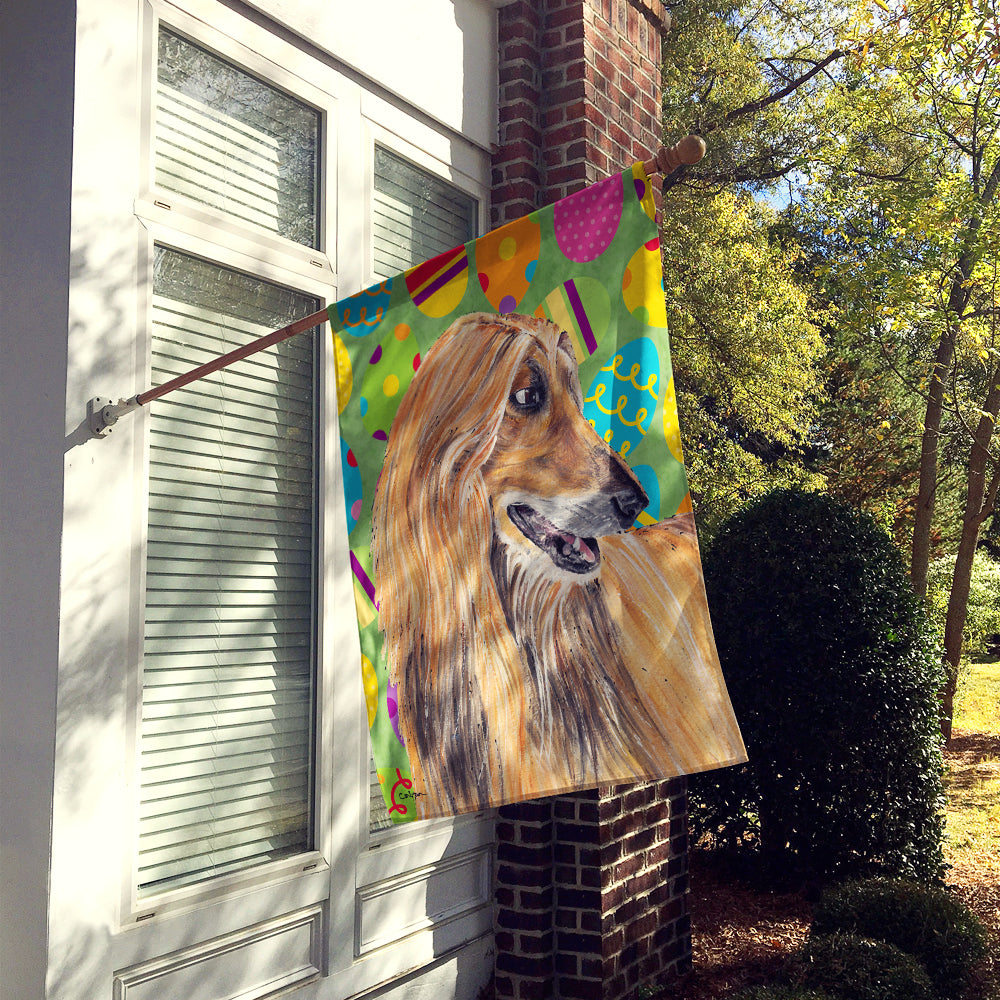 Afghan Hound Easter Eggtravaganza Flag Canvas House Size SC9500CHF  the-store.com.