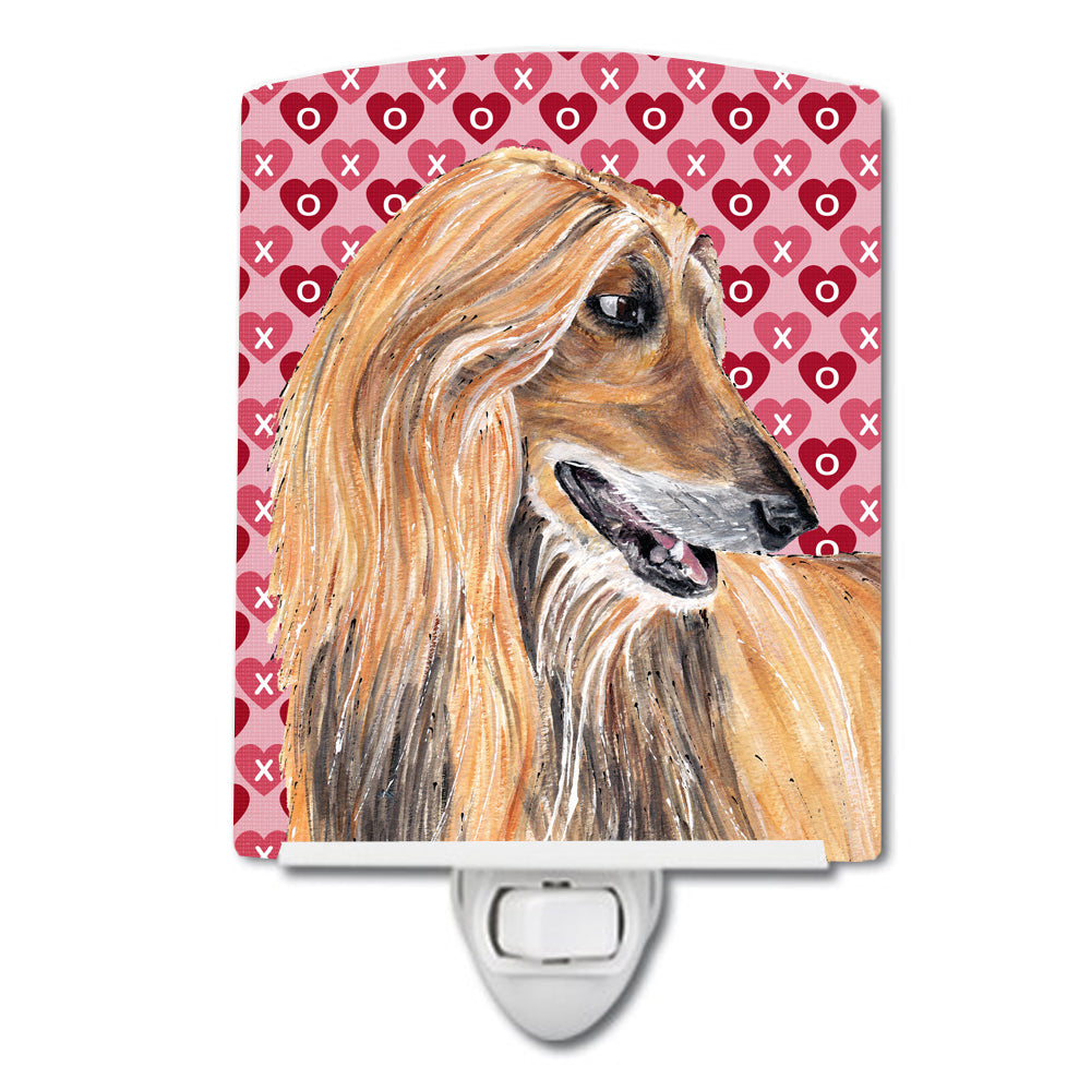 Afghan Hound Hearts Love and Valentine&#39;s Day Ceramic Night Light SC9503CNL - the-store.com