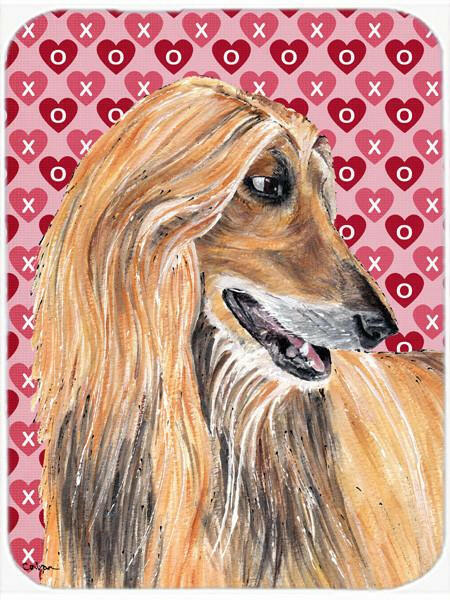 Afghan Hound Hearts Love and Valentine&#39;s Day Glass Cutting Board Large Size SC9503LCB by Caroline&#39;s Treasures