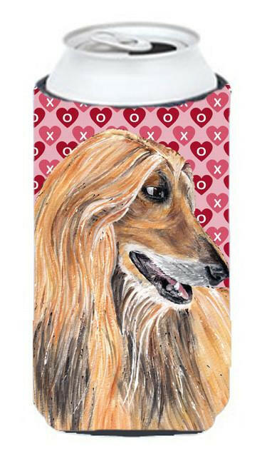 Afghan Hound Hearts Love and Valentine&#39;s Day Tall Boy Beverage Insulator Hugger SC9503TBC by Caroline&#39;s Treasures