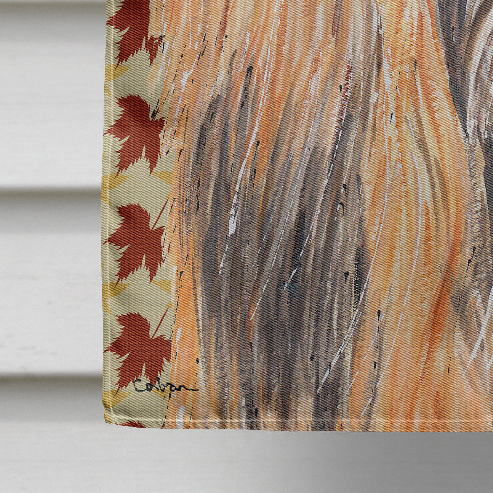 Afghan Hound Fall Leaves Flag Canvas House Size SC9504CHF