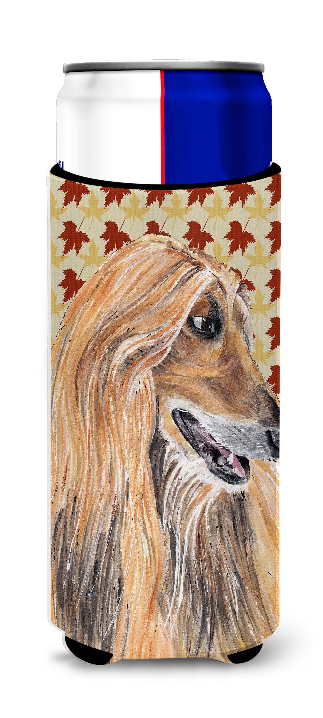 Afghan Hound Fall Leaves Ultra Beverage Insulators for slim cans SC9504MUK