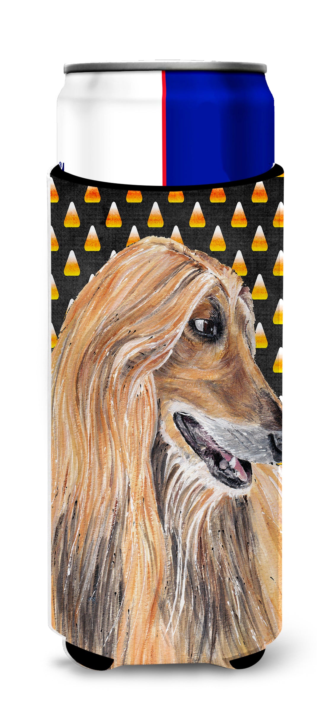 Afghan Hound Candy Corn Halloween Ultra Beverage Insulators for slim cans SC9505MUK