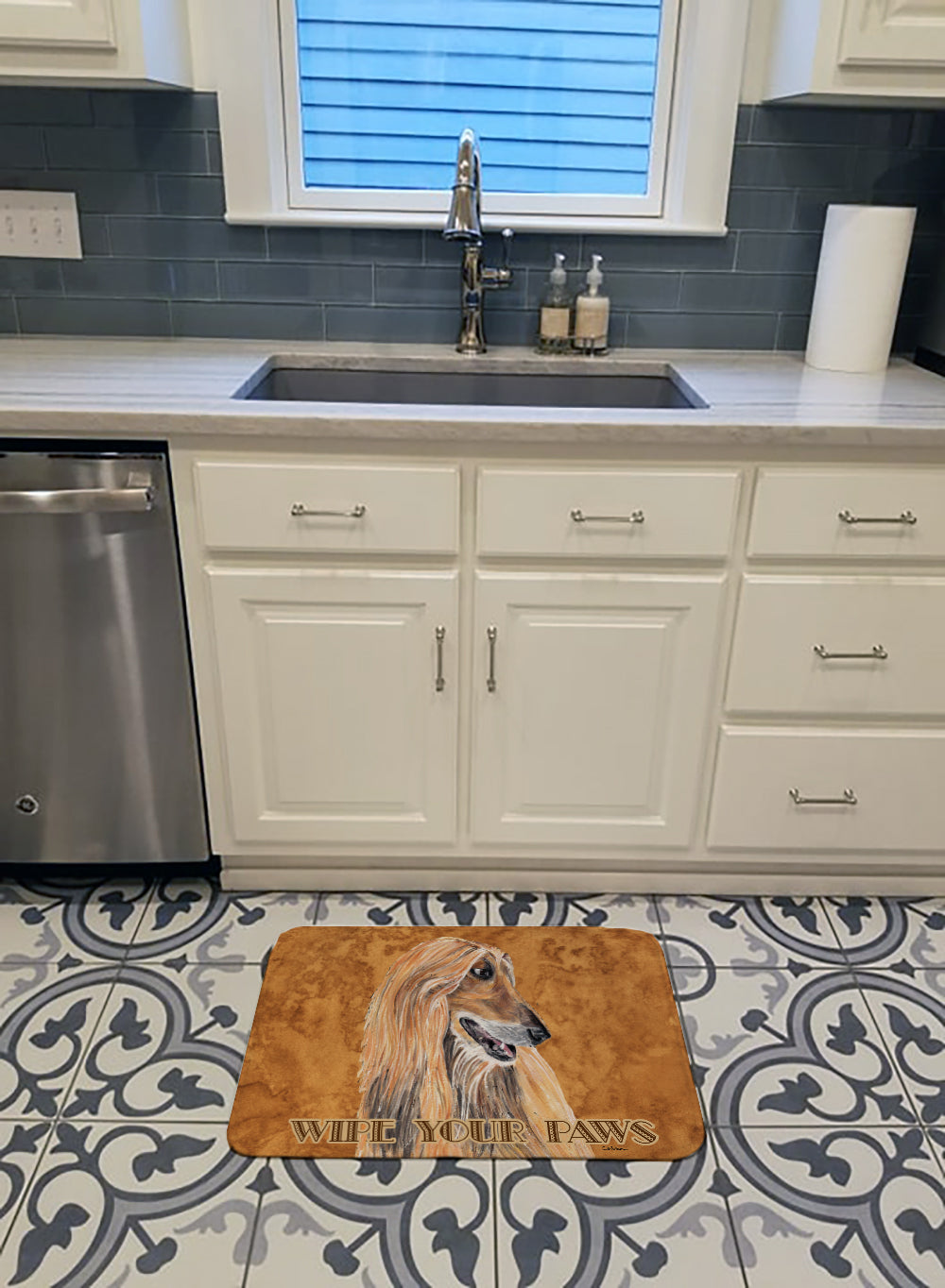 Afghan Hound Wipe your Paws Machine Washable Memory Foam Mat SC9509RUG - the-store.com