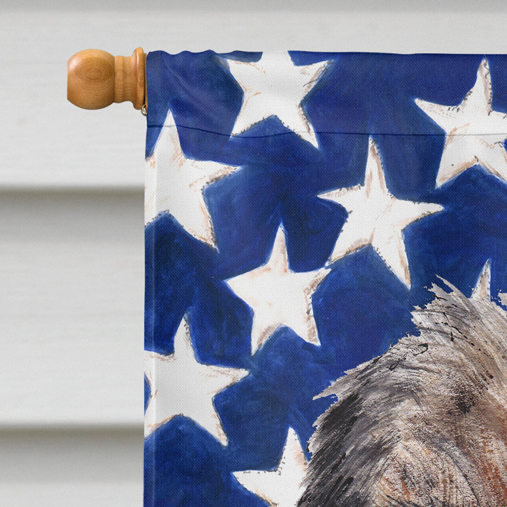 Border Terrier Mix USA American Flag Flag Canvas House Size