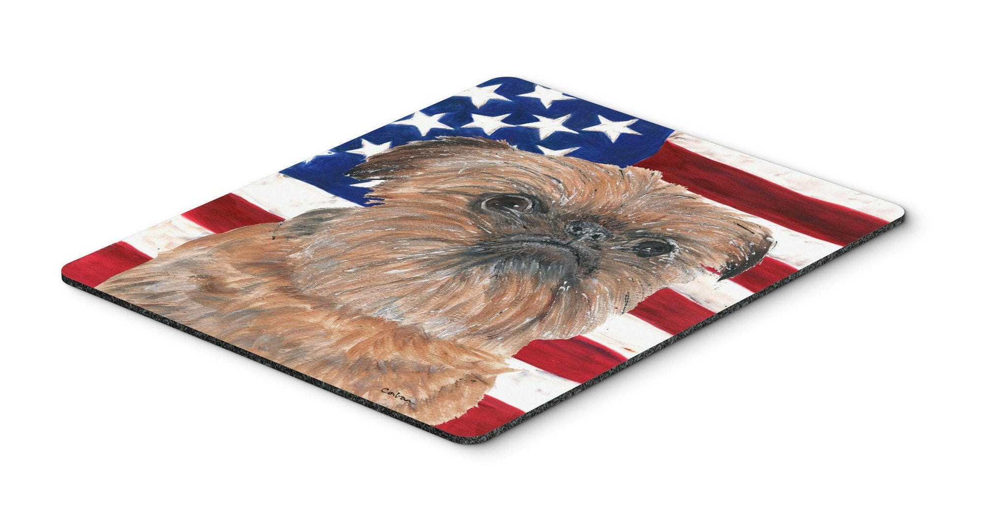 Brussels Griffon USA American Flag Mouse Pad, Hot Pad or Trivet by Caroline's Treasures