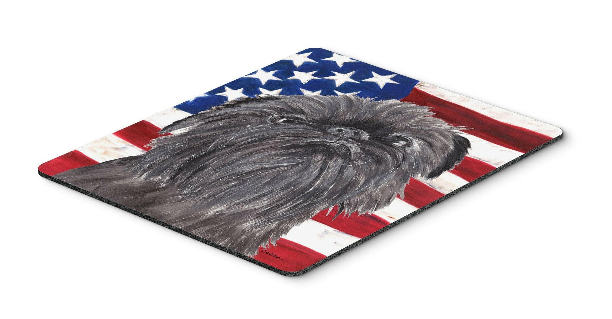 Brussels Griffon USA American Flag Mouse Pad, Hot Pad or Trivet by Caroline's Treasures