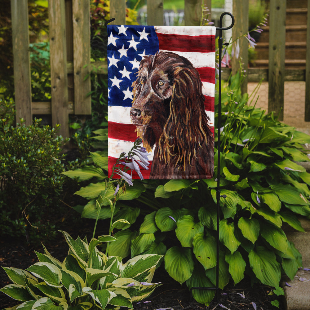 Boykin Spaniel USA American Flag Flag Garden Size