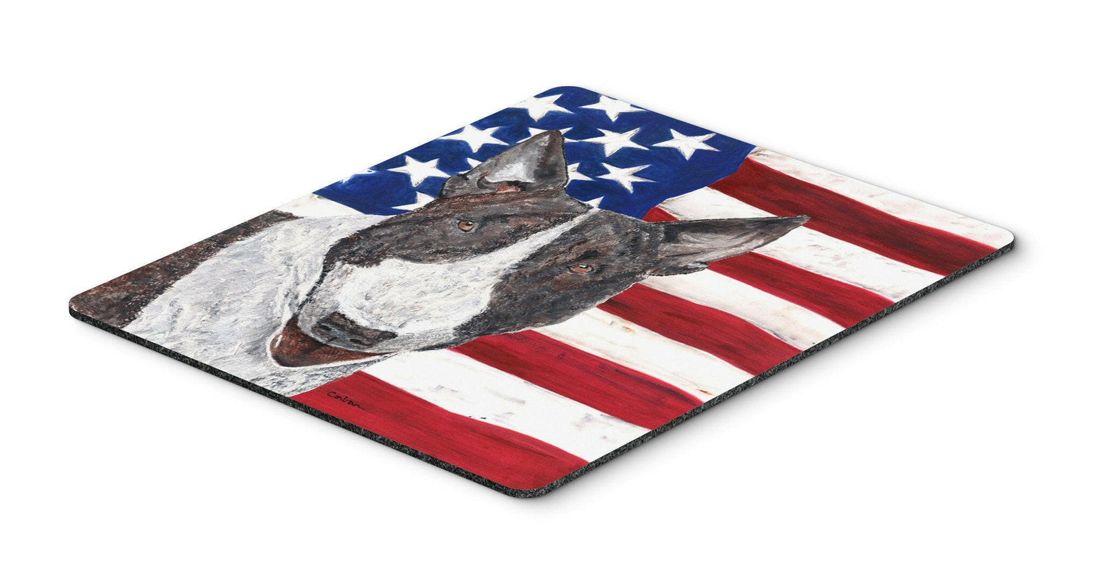 Bull Terrier USA American Flag Mouse Pad, Hot Pad or Trivet by Caroline's Treasures