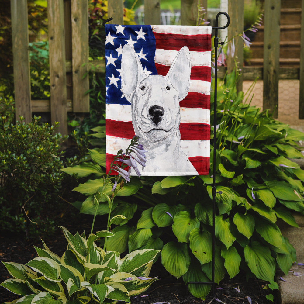 Bull Terrier USA American Flag Flag Garden Size