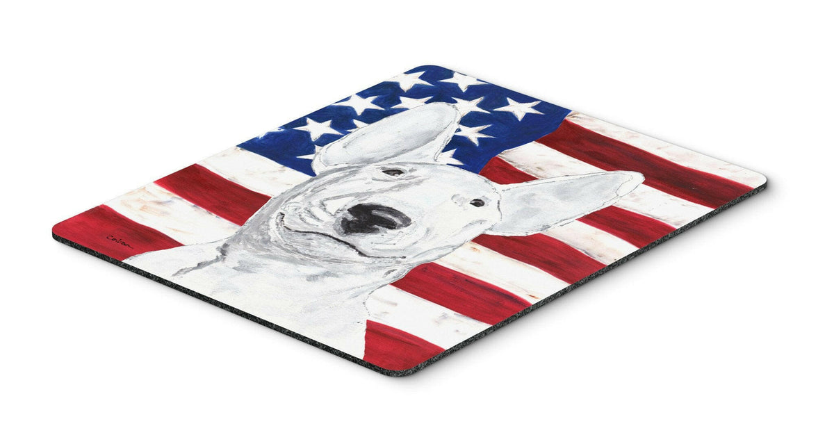Bull Terrier USA American Flag Mouse Pad, Hot Pad or Trivet by Caroline&#39;s Treasures