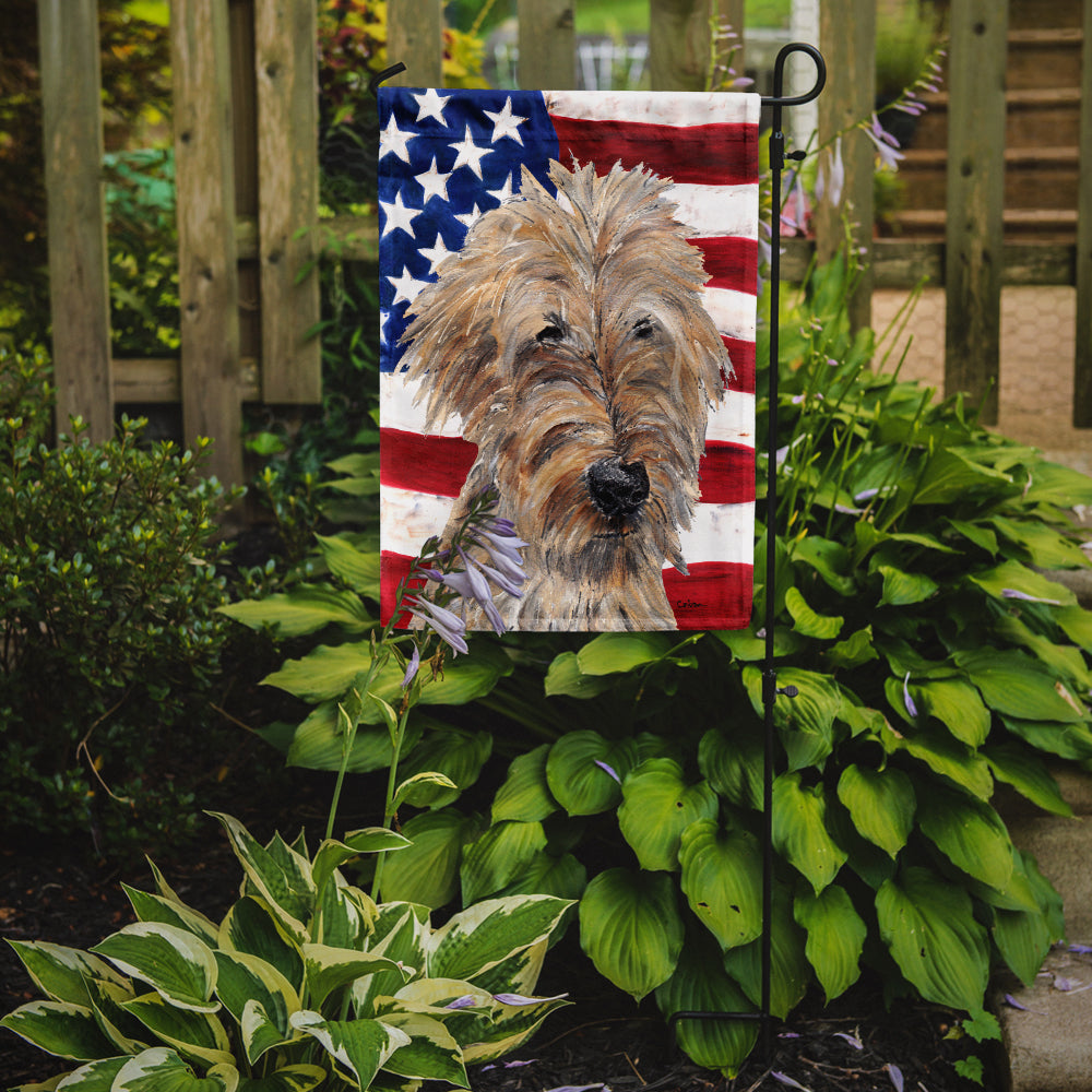 Goldendoodle USA American Flag Flag Garden Size