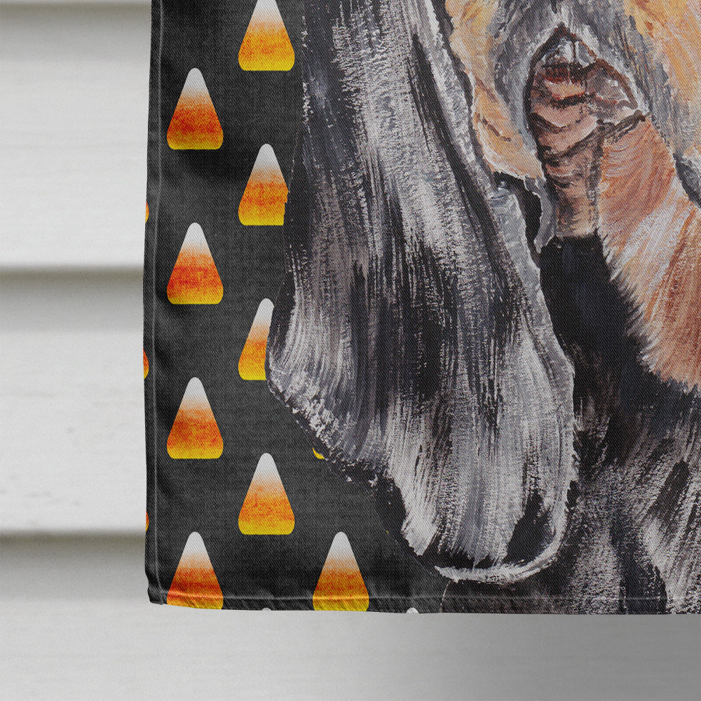 Coonhound Halloween Candy Corn Flag Canvas House Size