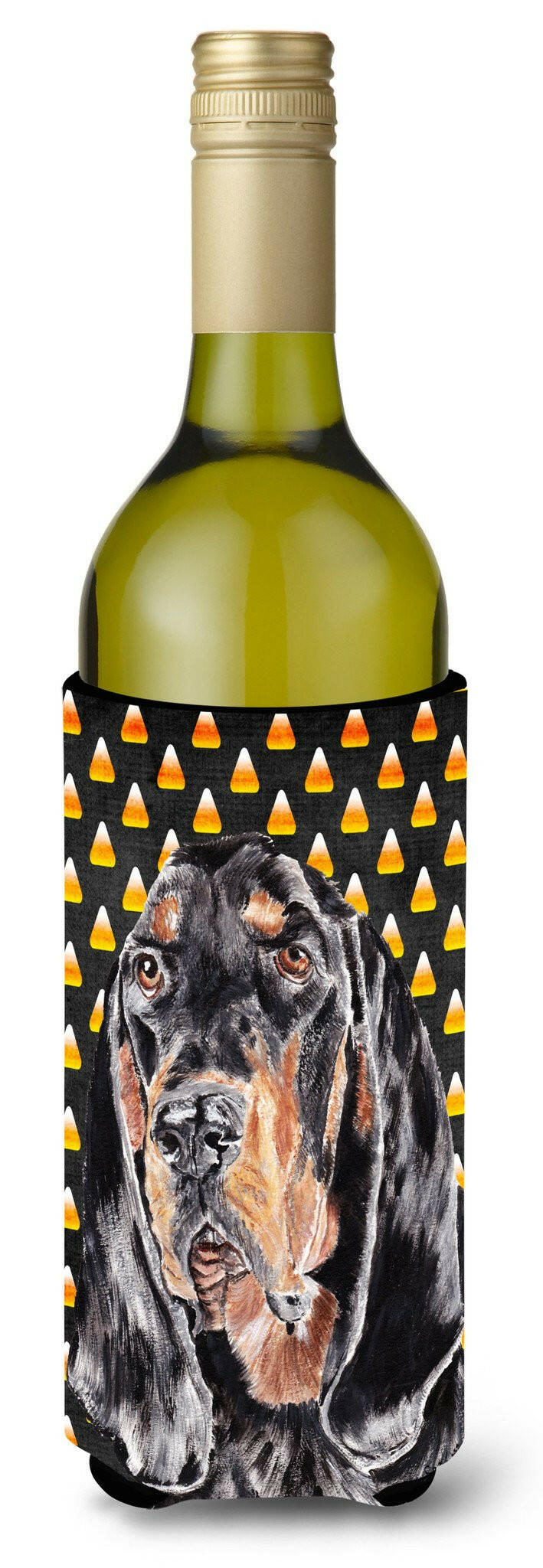 Coonhound Halloween Candy Corn Wine Bottle Beverage Insulator Beverage Insulator Hugger by Caroline&#39;s Treasures