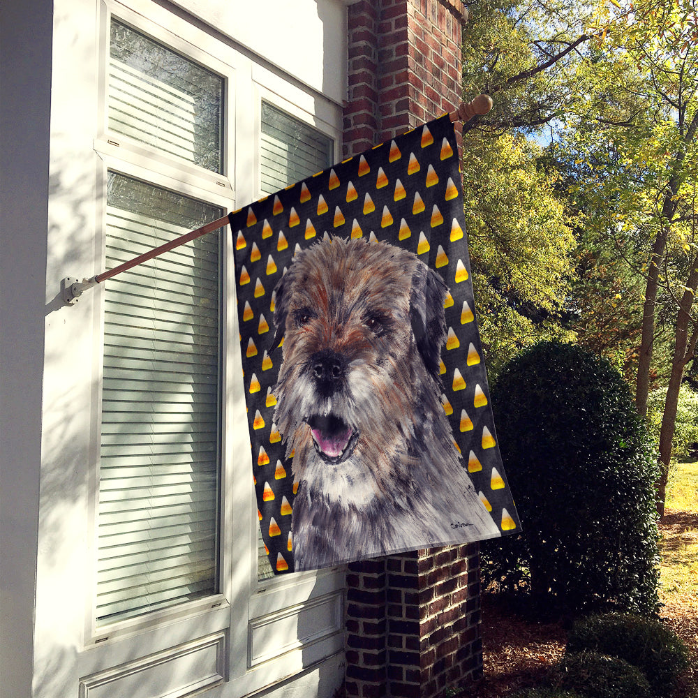 Border Terrier Halloween Candy Corn Flag Canvas House Size  the-store.com.