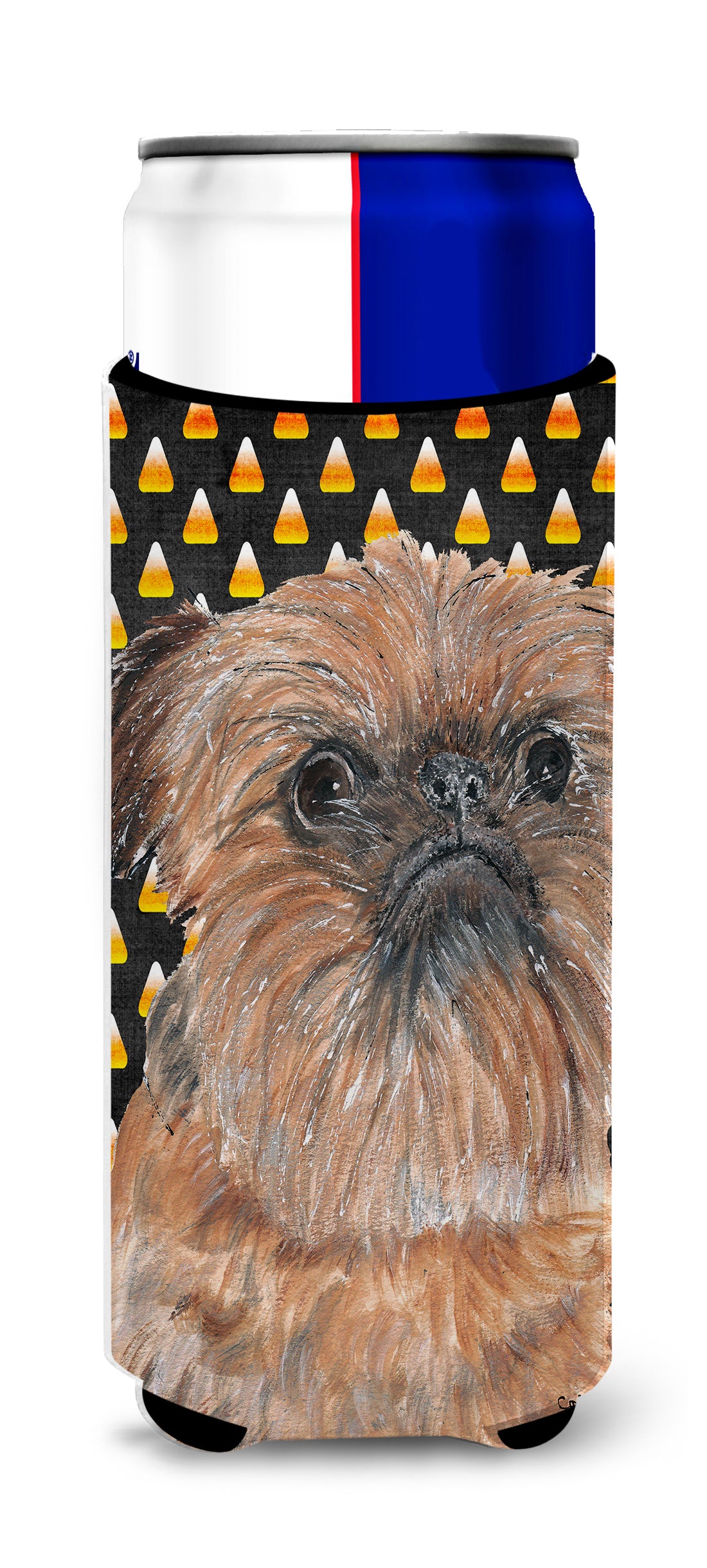 Brussels Griffon Halloween Candy Corn Ultra Beverage Insulators for slim cans