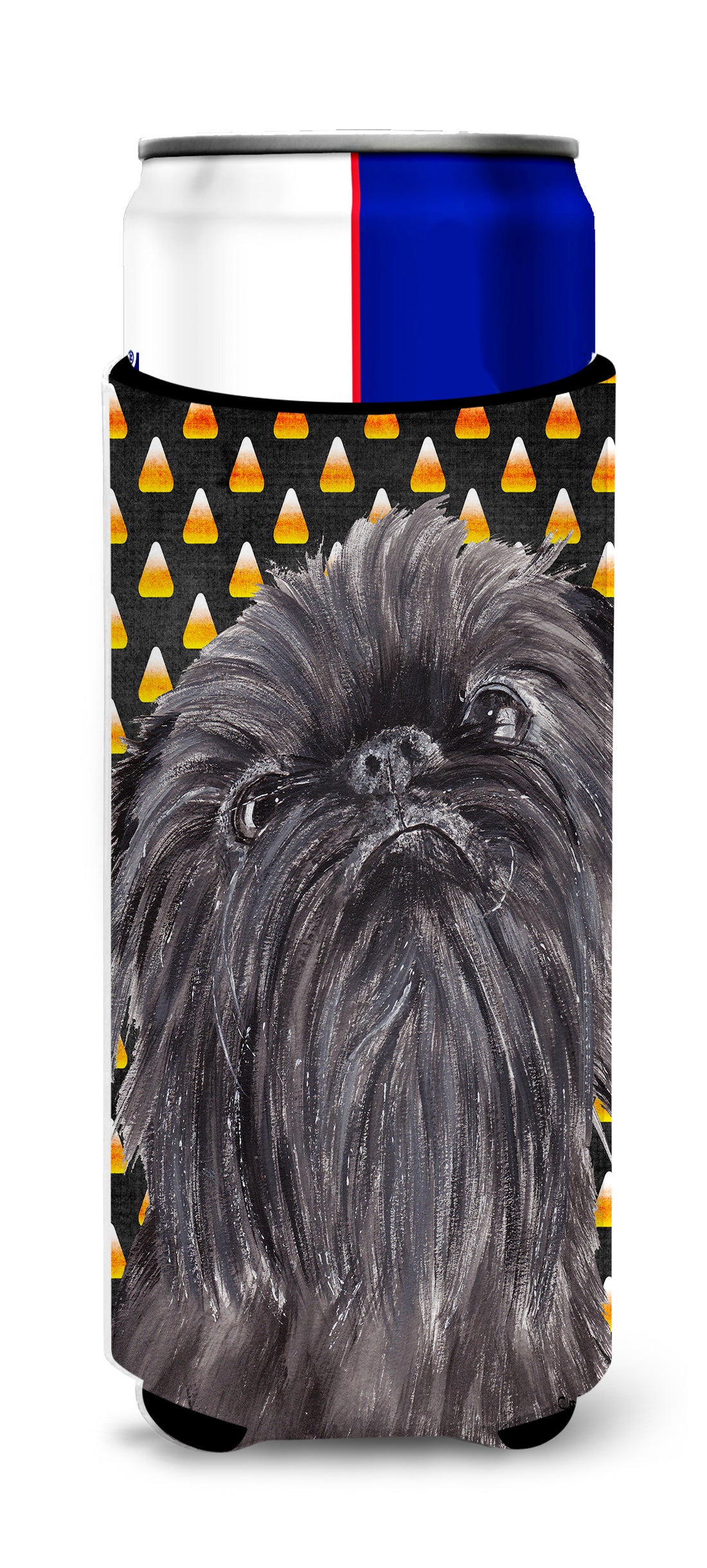 Brussels Griffon Halloween Candy Corn Ultra Beverage Insulators for slim cans.