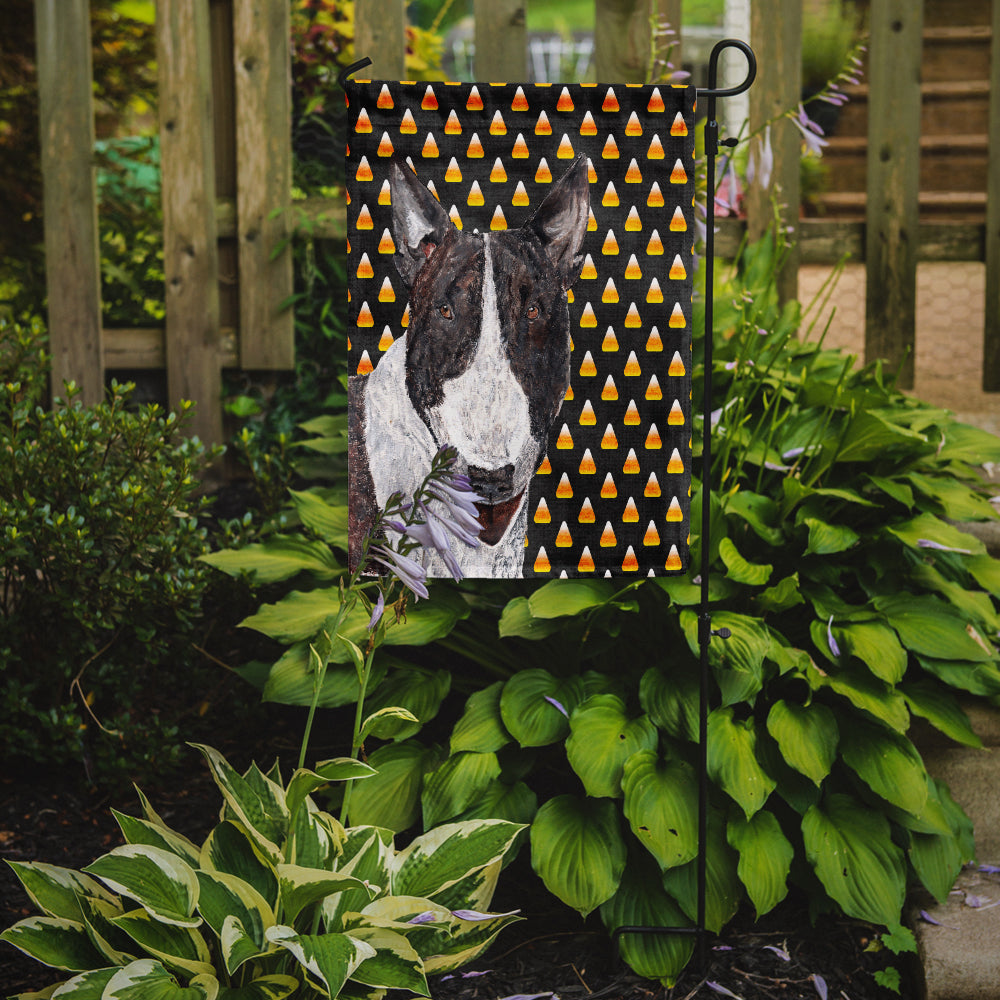 Bull Terrier Halloween Candy Corn Flag Garden Size.