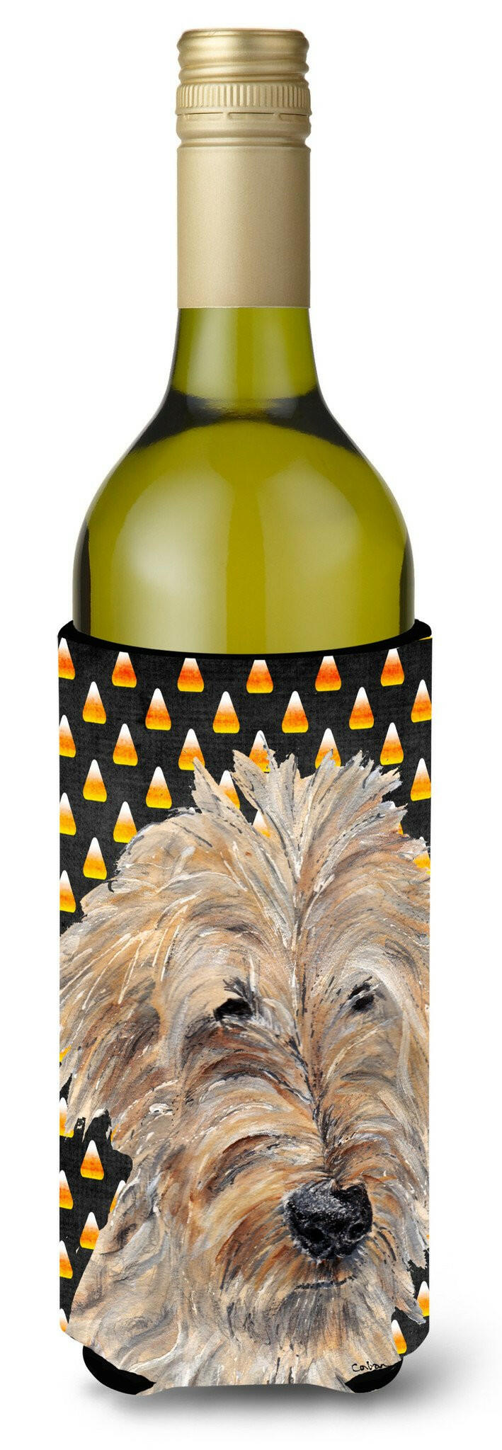 Goldendoodle Halloween Candy Corn Wine Bottle Beverage Insulator Beverage Insulator Hugger by Caroline&#39;s Treasures