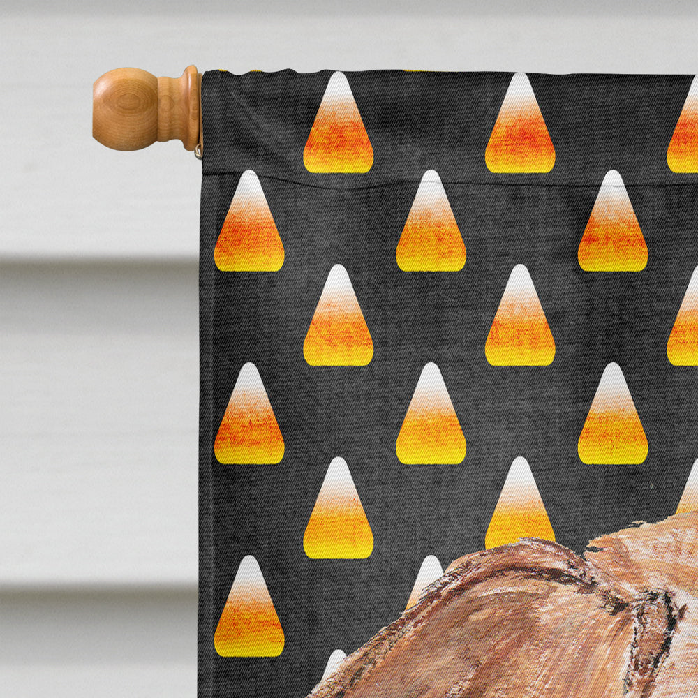 English Foxhound Halloween Candy Corn Flag Canvas House Size  the-store.com.
