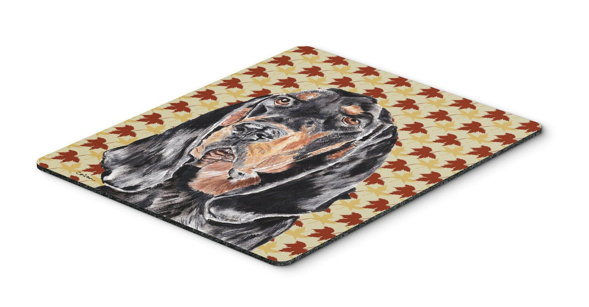 Coonhound Fall Leaves Mouse Pad, Hot Pad or Trivet by Caroline&#39;s Treasures