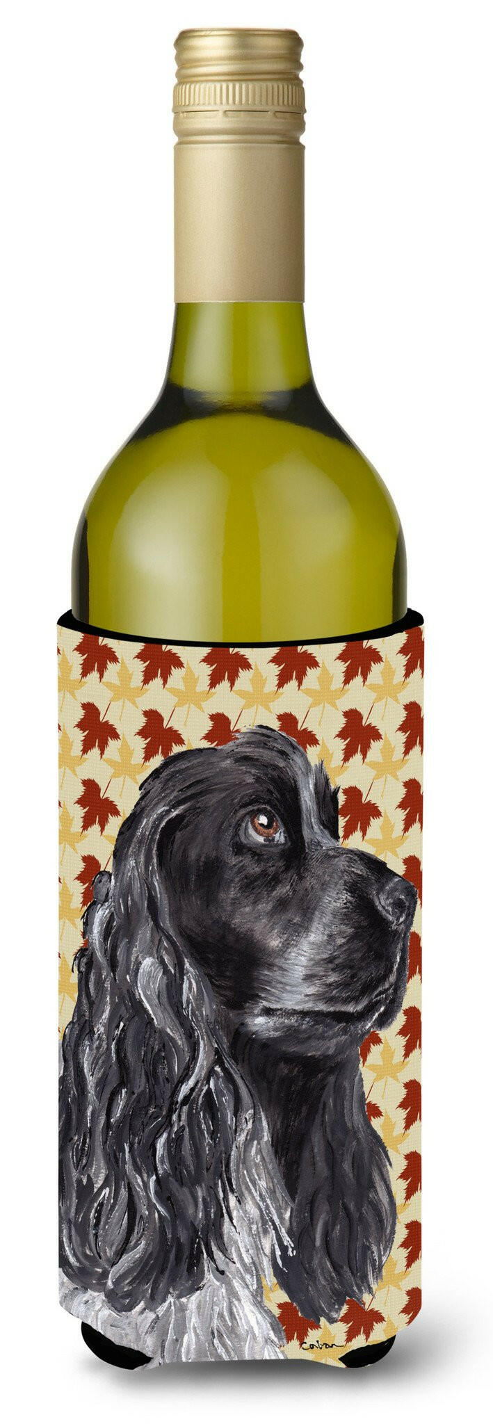 Cocker Spaniel Fall Leaves Wine Bottle Beverage Insulator Beverage Insulator Hugger by Caroline&#39;s Treasures