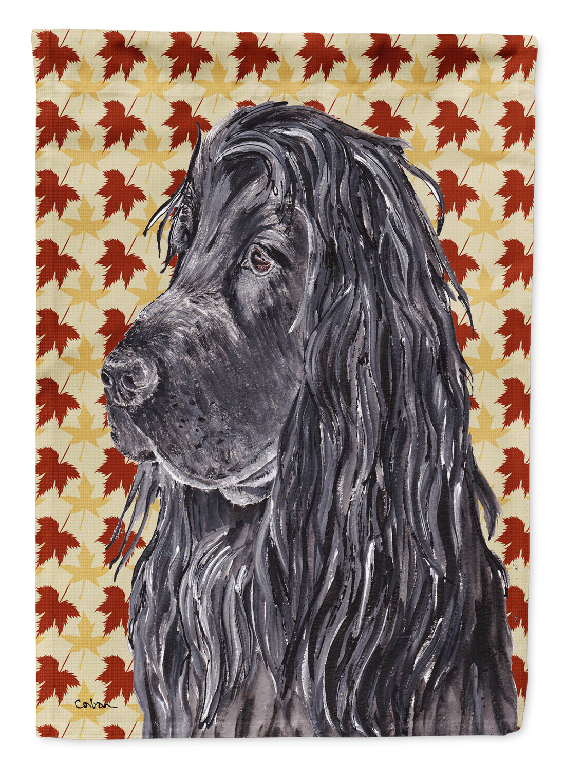 English Cocker Spaniel Fall Leaves Flag Canvas House Size  the-store.com.