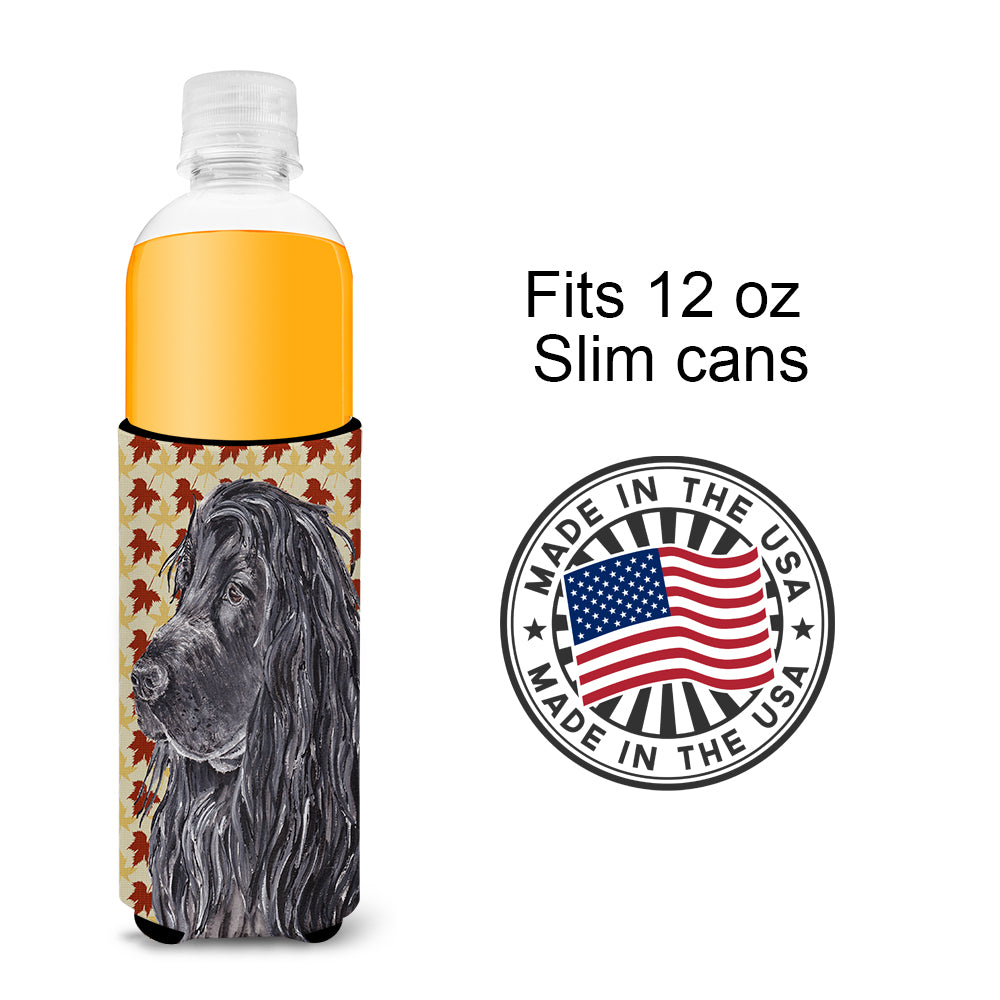 English Cocker Spaniel Fall Leaves Ultra Beverage Insulators for slim cans