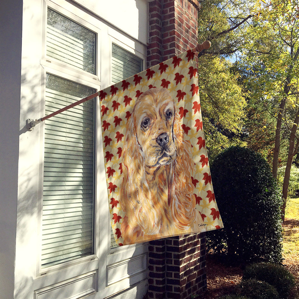 Cocker Spaniel Fall Leaves Flag Canvas House Size