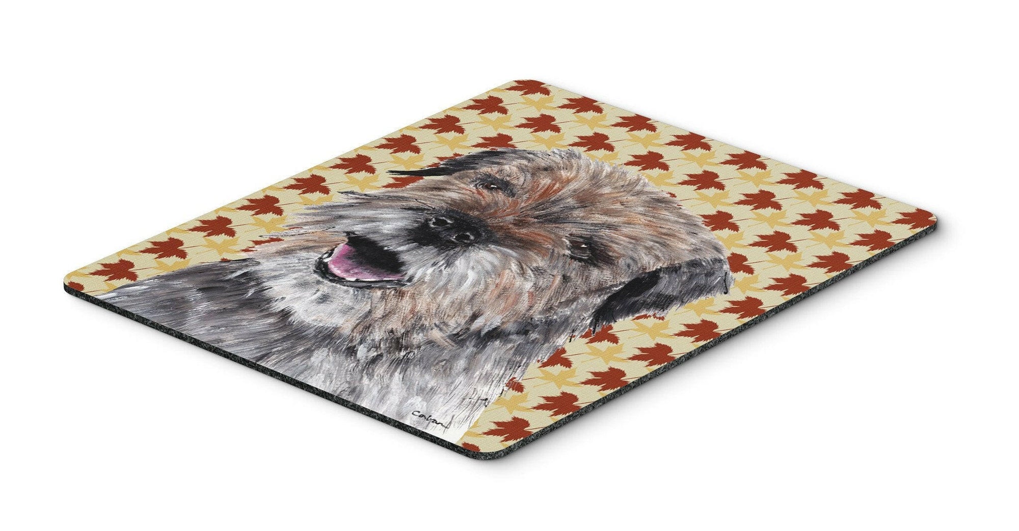 Border Terrier Fall Leaves Mouse Pad, Hot Pad or Trivet by Caroline's Treasures