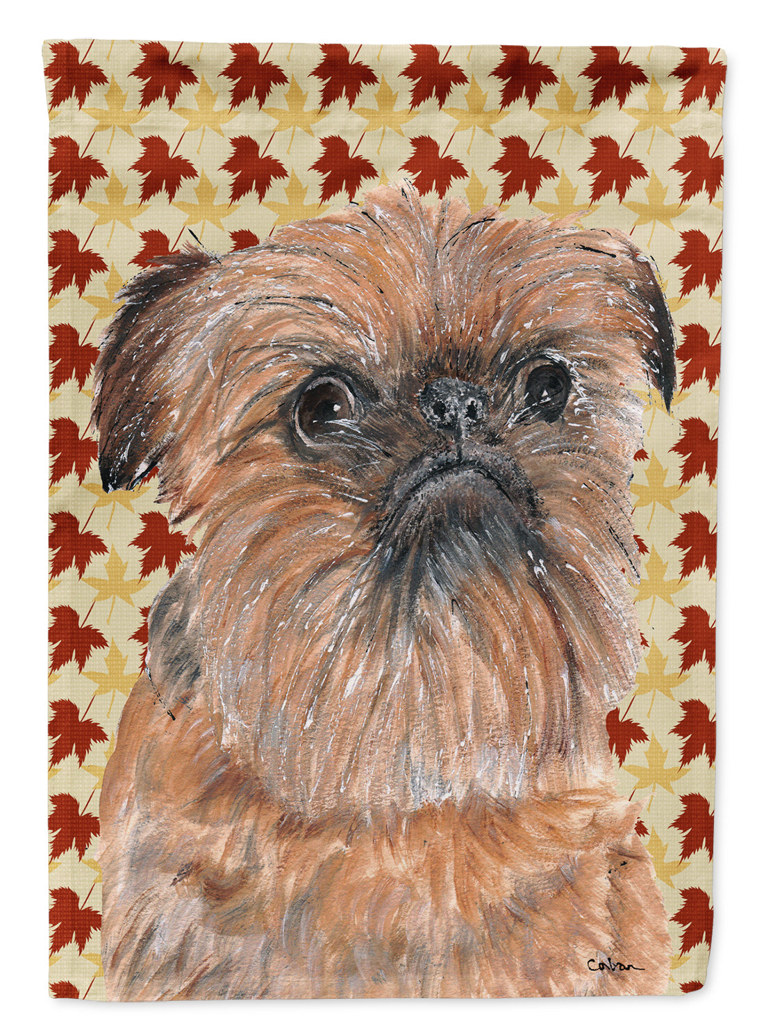 Brussels Griffon Fall Leaves Flag Canvas House Size  the-store.com.