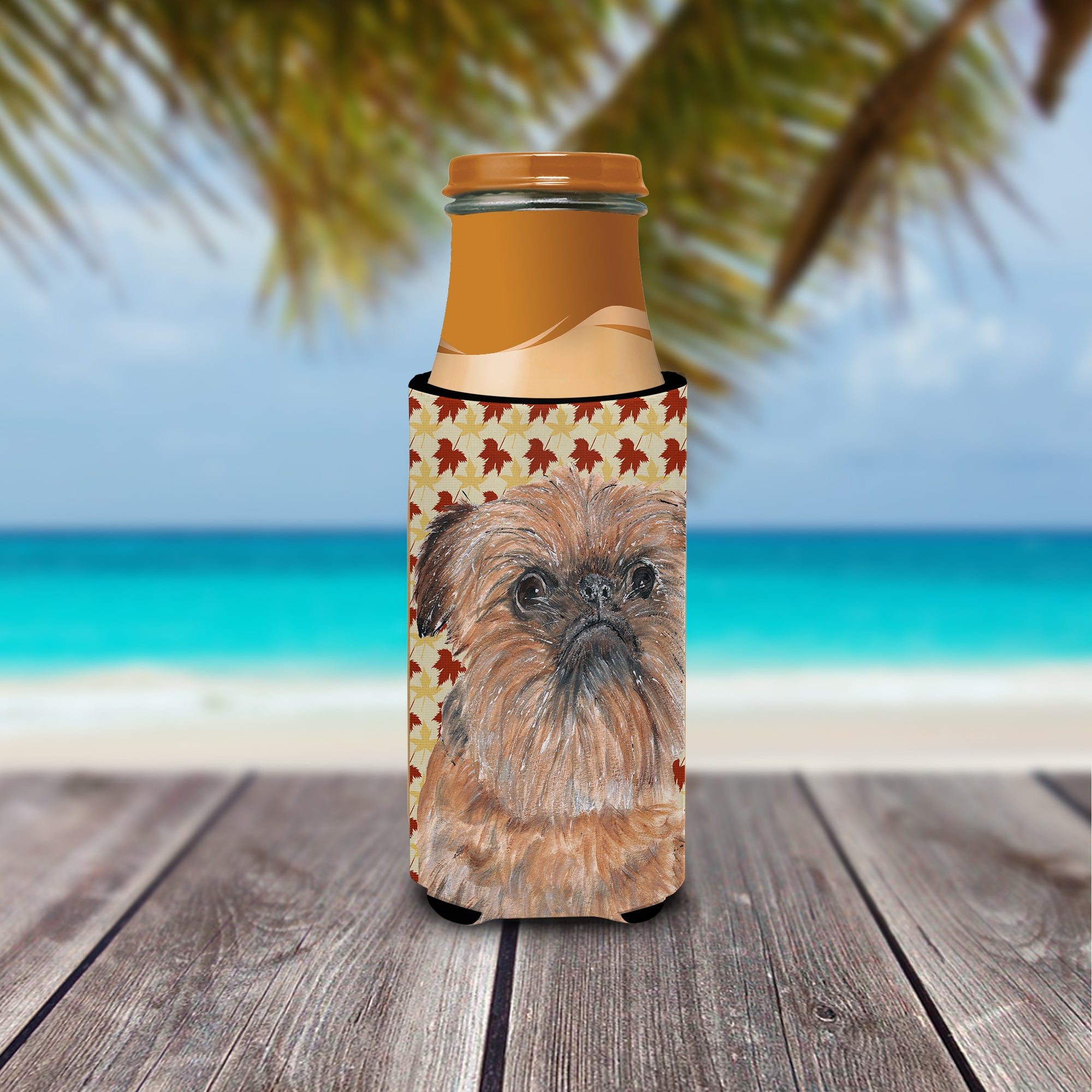 Brussels Griffon Fall Leaves Ultra Beverage Insulators for slim cans